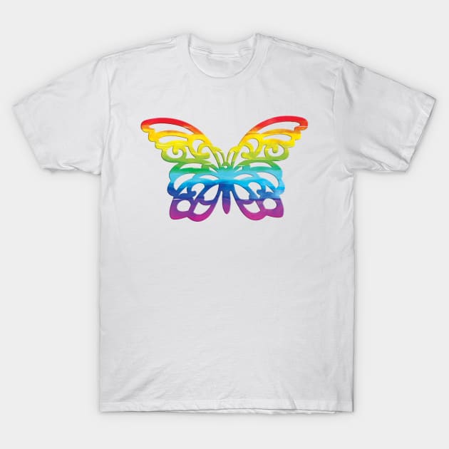 rainbow butterfly T-Shirt by rclsivcreative